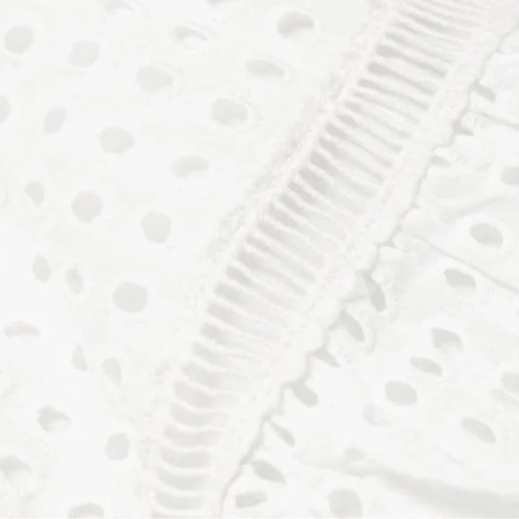 Alice + Olivia Remada Ruffled Broderie Anglaise Cotton Mini‎ Dress White NWT - Picture 9 of 16